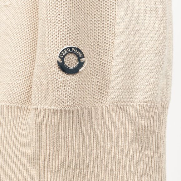 Loro Piana Beige Silk & Cotton Knit Short-Sleeve Sweater - Picture 5 of 8